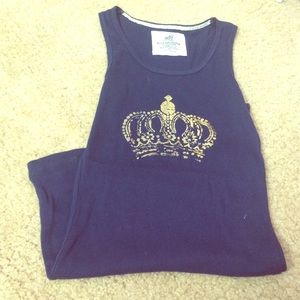 Printed Navy Tank Top