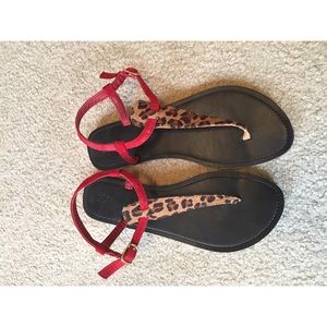 Red Cheetah Sandals
