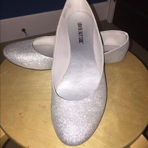 Silver Sparkly Flats