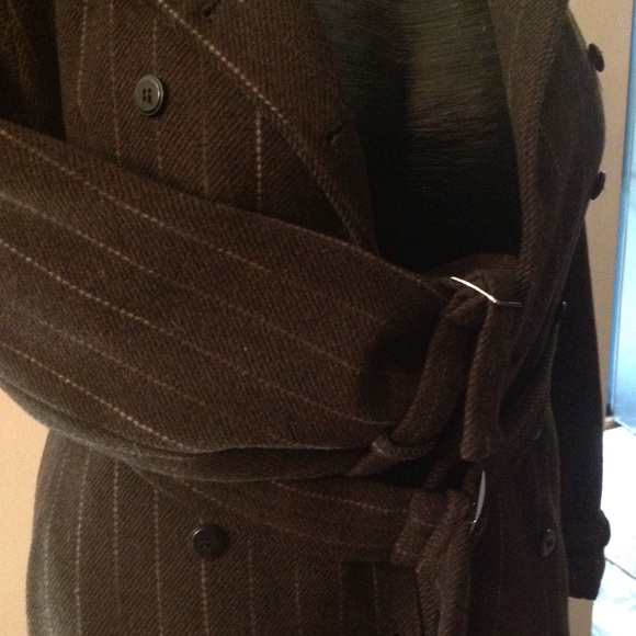 Brown pin stripped long coat