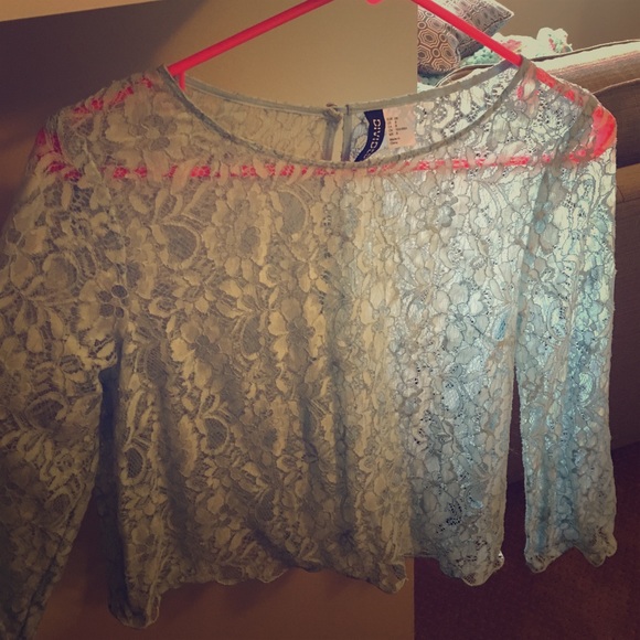 Blue lace top