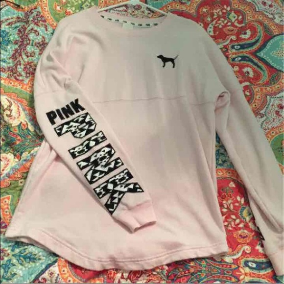 Victoria's Secret light pink Aztec crew