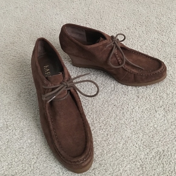 Ralph Lauren Denver wedge lace ups
