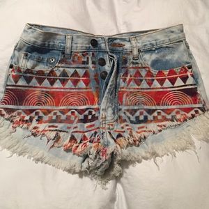 Southwest high waisted denim shorts