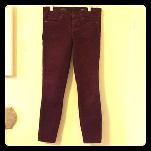 Garnet/burgundy corduroy jeans from J. Crew!