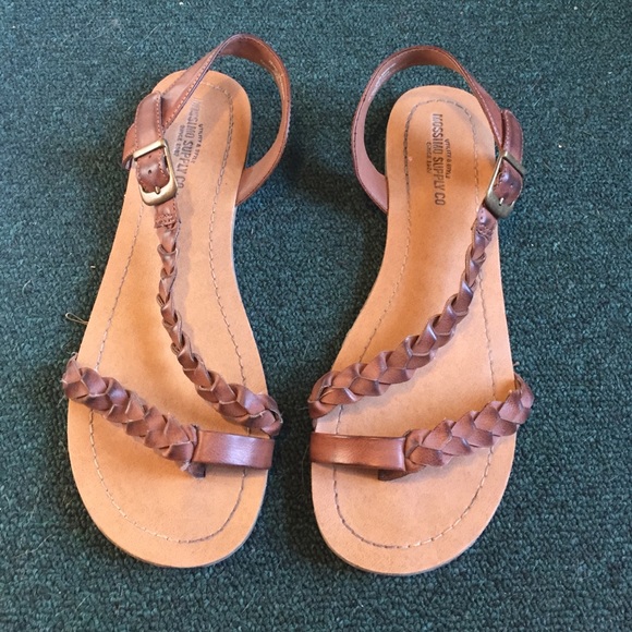 Brown Braided Sandals