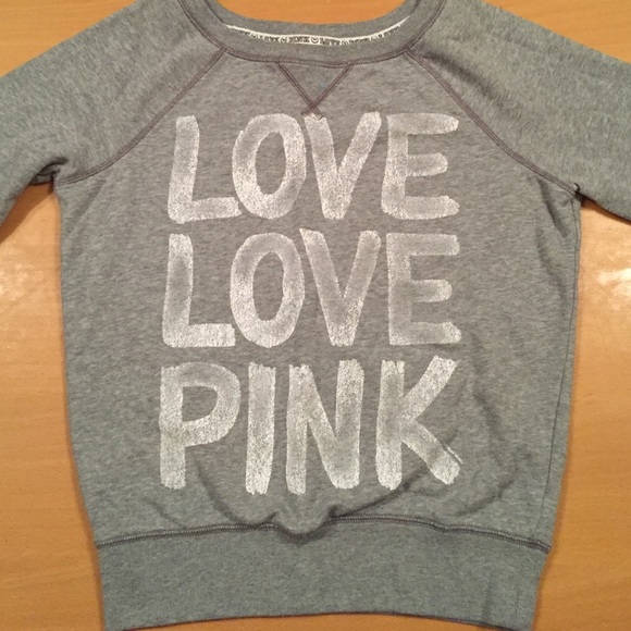 PINK Victoria's Secret Tops - Gray PINK VS Crew