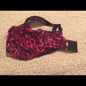 38H Red and Black Leopard Print Wacoal Bra