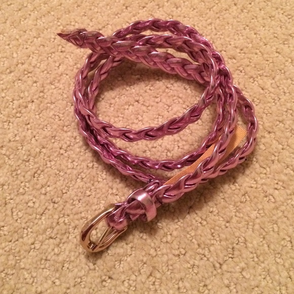 🎉 Pink Metallic Belt