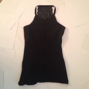 Black racer back lace tank!