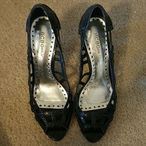 Bcbgirls leather snake heels