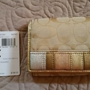 Coach Signature Multi Stripe Wallet