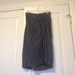 Madewell pleated plaid midi skirt M