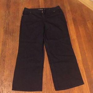 Dark wide leg jeans. Petite size. NWT