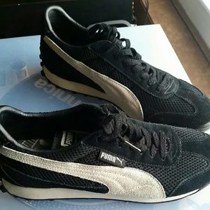 Puma Shoes sz 8.5 black cream like new women's