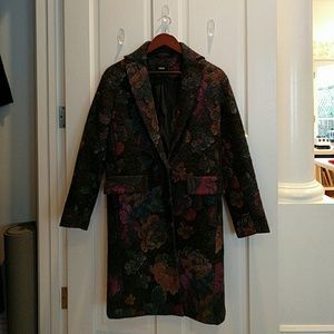Asos Boiled Wool Floral Coat