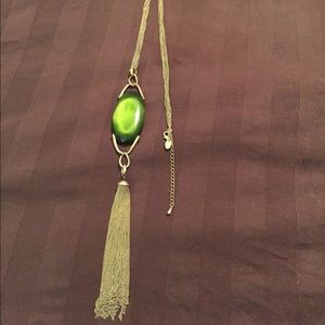 Statement Lia Sophia Green and Gold 42" Necklace