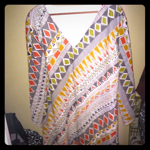 Aztec printed shirt (plus sized!!)