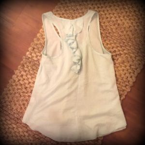 Light Blue Tank with Ruffles on Back