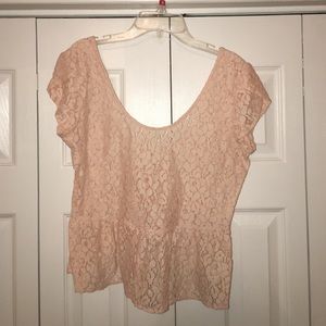 Urban Outfitters lacey pink crop top/blouse