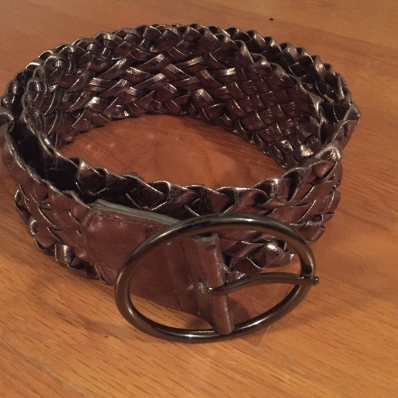 Silver braided adjustable belt