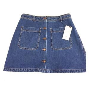 Zara denim button-down skirt