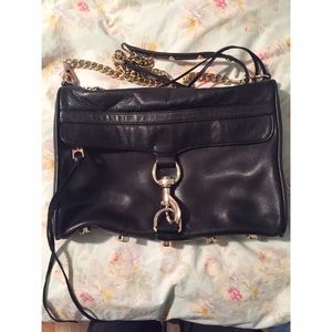 Rebecca Minkoff black big MAC crossbody handbag.