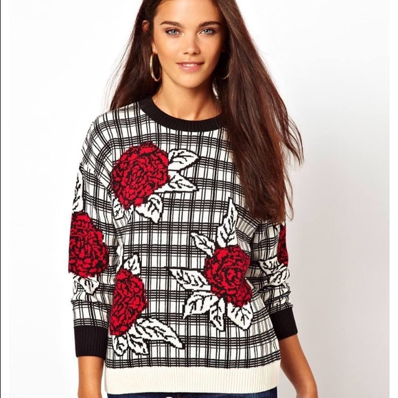 River island check floral sweater
