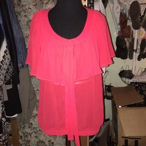Red sheer top!