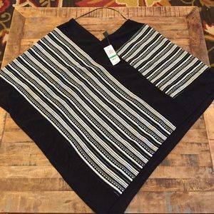 Diagonal lined poncho