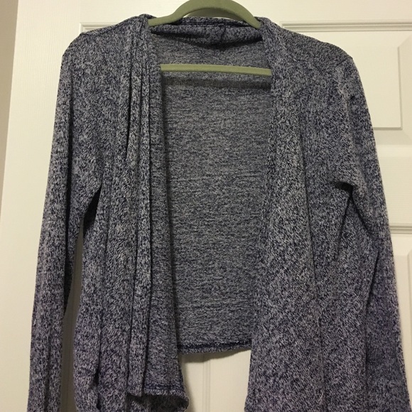 Navy blue and white marled cardigan