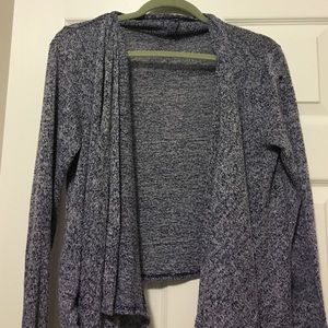 Navy blue and white marled cardigan
