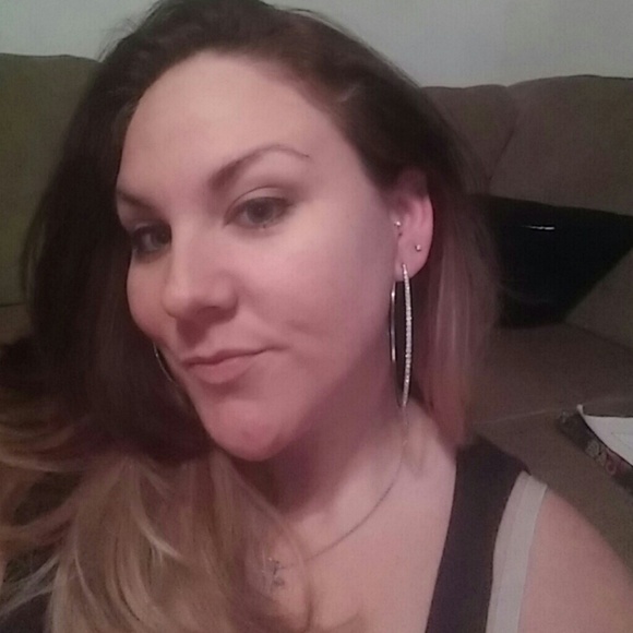 Silver rhinestone hoops