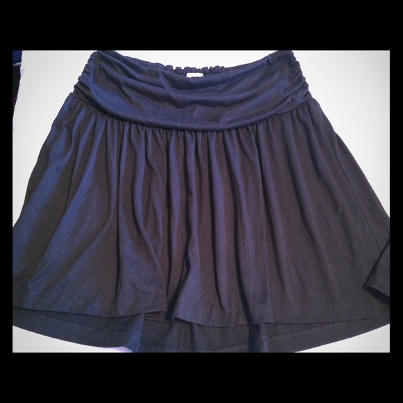 Black cotton casual skirt