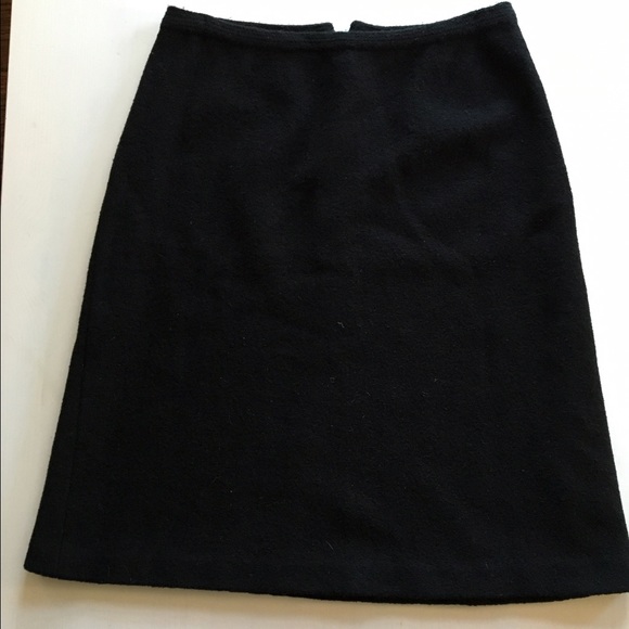 Banana Republic A-Line Boiled Wool Black Skirt