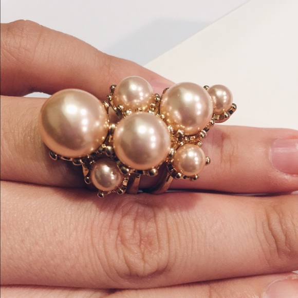 Pink pearl ring
