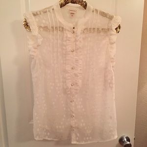 Merona sheer polka dot blouse