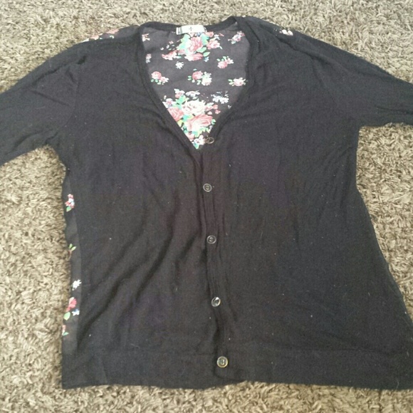 Black Cardigan with Flower back | size M