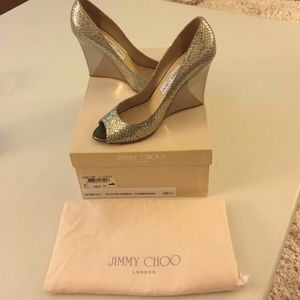 Jimmy Choo Bello Glitter Wedge