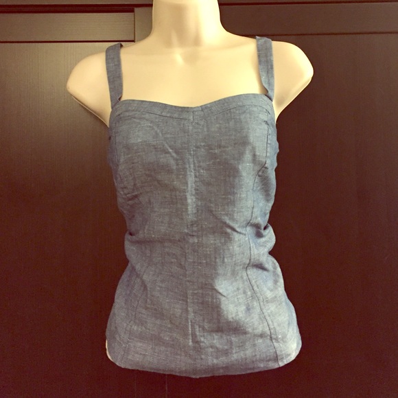 Ann Taylor Loft Chambray bustier top