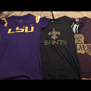Saints and LSU shirts