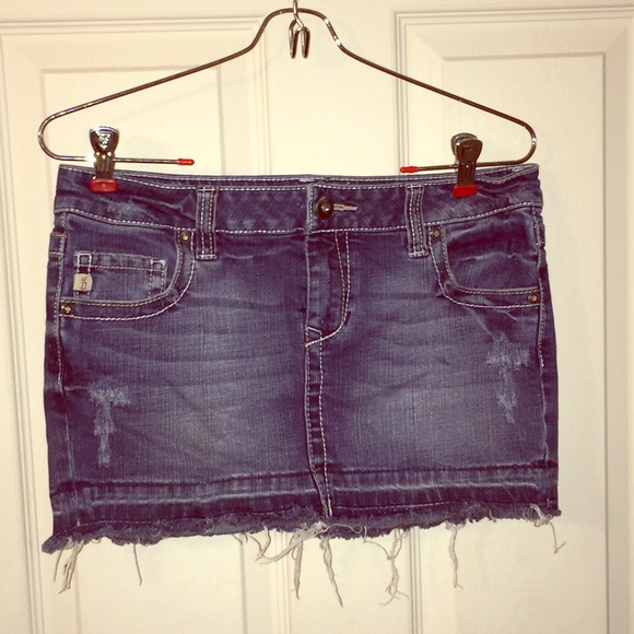 Decree mini jean skirt