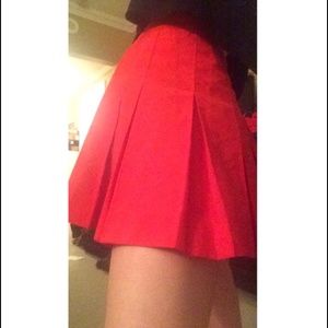 Red tennis skirt