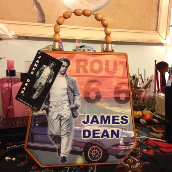 Classic Vintage James Dean Rare Wooden Handbag
