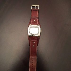 Fossil brown leather watch.