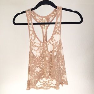 Beautiful Tan Lace Top