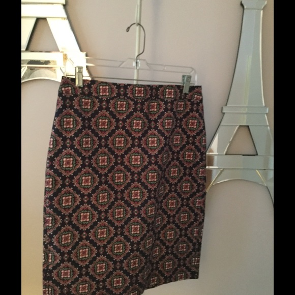 J crew printed multicolor cotton skirt.