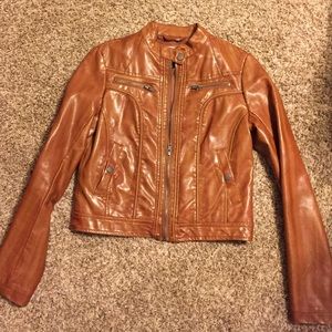 Faux Tan Leather Jacket