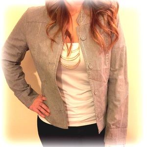 ANA Pin Striped Gray & White Women's Jacket