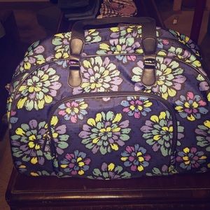 Authentic Vera Bradley rolling duffel bag